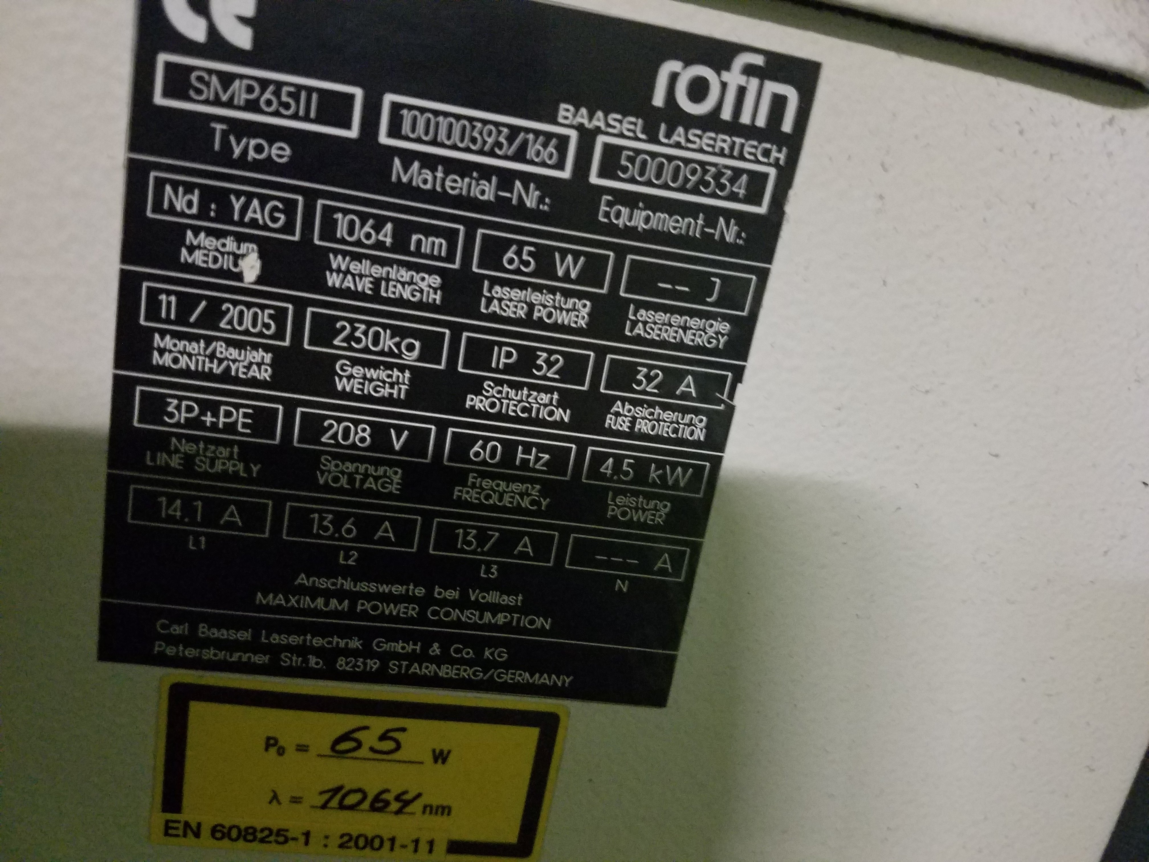 65 Watt Starmark Rofin Baasel Yag Laser Marking Machine Engraver For Sale
